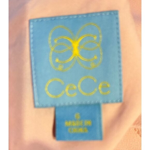 Cece Dress Womens Size 6 Pink Tunic Flare Side Ruffle  V-Neck Soft Barbie Core - Picture 4 of 5